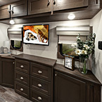 Master Bedroom Entertainment Center and Dresser with Overhead Cabinets 383FB)